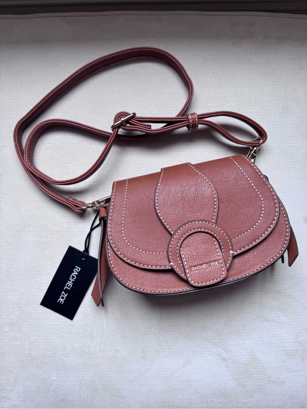 Rachel Zoe Vegan Leather Saddle Crossbody Bag